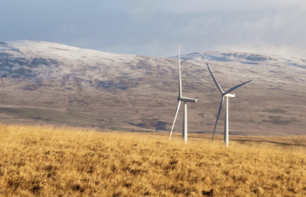 Wind turbines and solar panels